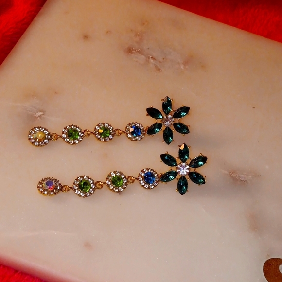 Green blue Earrings - Picture 4 of 4